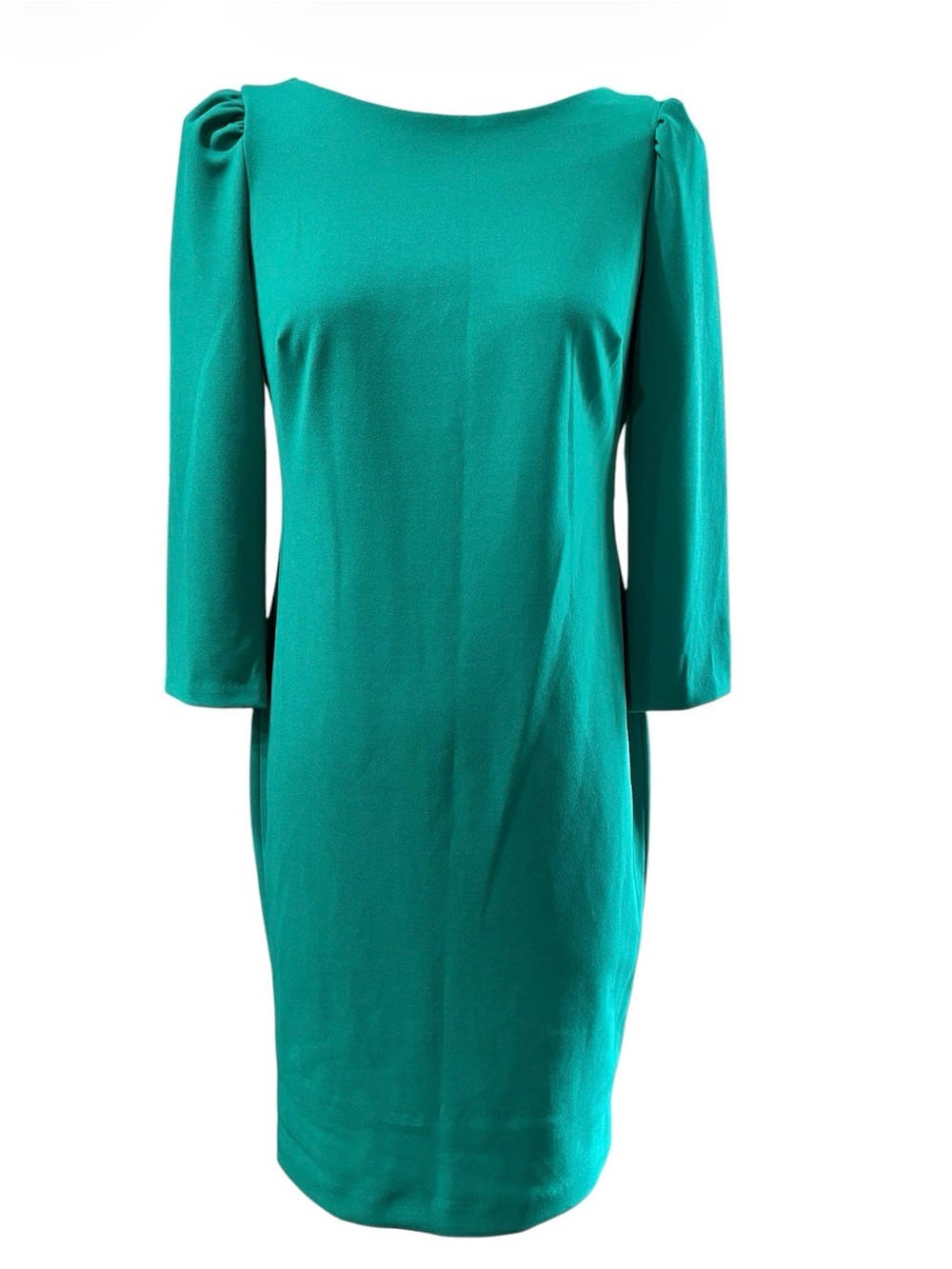 Calvin Klein Teal Sheath Dress with Three-Quarter Sleeves Size 6 Office Career - Picture 2 of 13